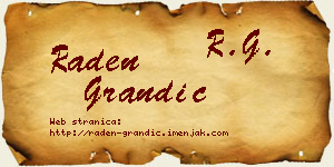 Raden Grandić vizit kartica